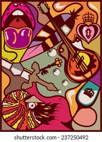 Random Objects Abstract vector background fine art