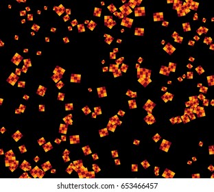 random orange check squares