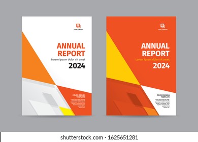 Random orange triangle color theme book annual report cover template