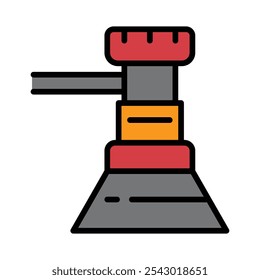 Random Orbital Sander Carpenter Wood Working Tool Icons Vector Illustration