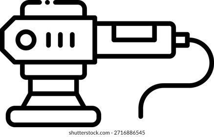 Icono de lijadora orbital aleatoria, contorno de herramienta eléctrica