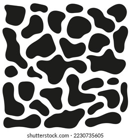 Random organic shapes, abstract drops, blotch, inkblot. Vector set of liquid, fluid smooth form. Pebble and stone silhouettes. Collection of specks or spot of various irregular shapes.