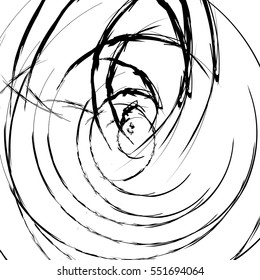 Random ovals. Textured geometric art. Circles, rings with distortion
