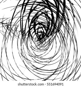 Random ovals. Textured geometric art. Circles, rings with distortion
