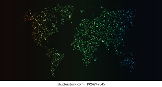 Random Particles World Map RGB Gradient || RGB Mode