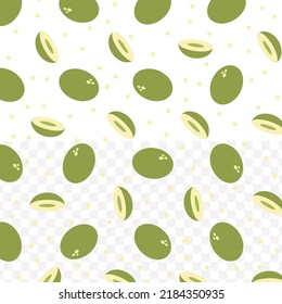 Random pattern of Ambarella in dark color on white background with mini doodles(icons). Vector Illustration