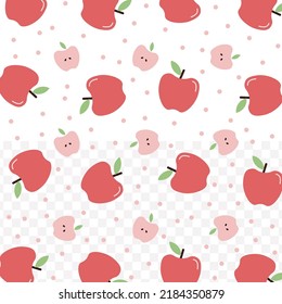 Random pattern of Apple in dark color on white background with mini doodles(icons). Vector Illustration