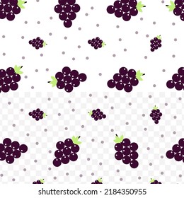 Patrón aleatorio de Blackberry en color oscuro sobre fondo blanco con mini doodles (íconos). Ilustración vectorial