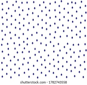 Random pattern of blue water droplet shapes on white background - vector design