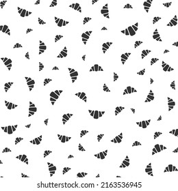 Random pattern of bread in dark color on white background with mini doodles(icons). Vector Illustration.