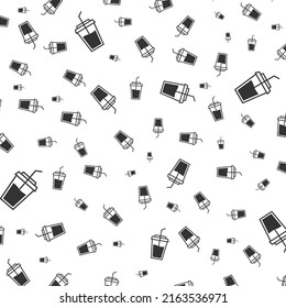 Random pattern of cup drink  in dark color on white background with mini doodles(icons). Vector Illustration.