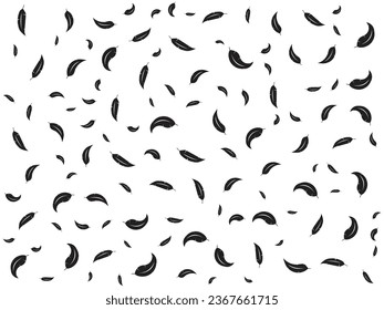 random pattern of falling feathers.  vector illustration.  can be used for wallpapers, backgrounds, graphic elements, etc