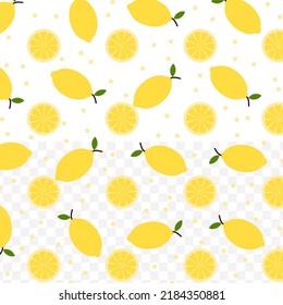 Random pattern of Lemon in dark color on white background with mini doodles(icons). Vector Illustration