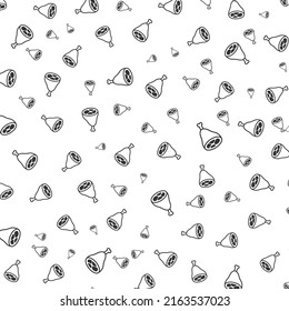 Random pattern of pork  in dark color on white background with mini doodles(icons). Vector Illustration.