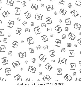 Random pattern of snack in dark color on white background with mini doodles(icons). Vector Illustration.