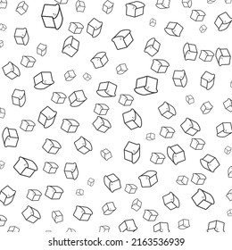 Random pattern of white bread in dark color on white background with mini doodles(icons). Vector Illustration.