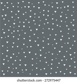 Random pattern white triangles of different sizes on grey background  - vector illustration. 
