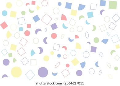 Random Patterns. Seamless pattern of multicolored geometric shapes. Template for textures, textiles, wallpapers, banners, invitations and simple backgrounds. Layout for cover, poster, postcard