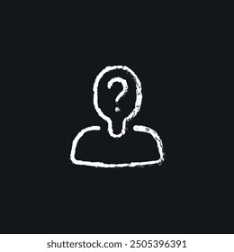 Random Person. Incognito chalk icon. Vector isolated black illustration.
