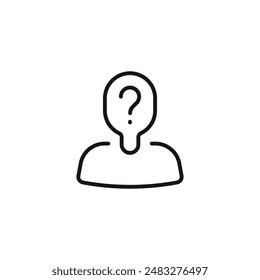 Random Person. Incognito linear icon. Line customizable illustration. Contour symbol. Vector isolated outline drawing. Editable stroke