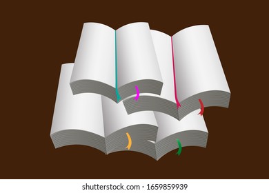 A random pile of open books.
suitable for everything related to documents and learning