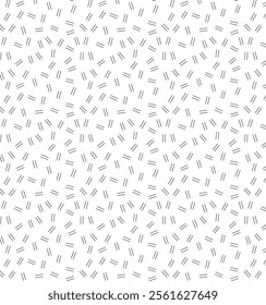 Random placement of fine lines - black and white vector pattern. Black And White Confectionery Sprinkle Texture Background