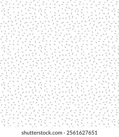 Random placement of fine lines - black and white vector pattern. Black And White Confectionery Sprinkle Texture Background