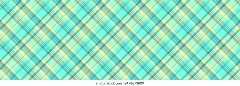 Tejido a cuadros al azar, Vector de patrón de textura de aislamiento. Colección de fondo sin costuras de tela tartán en color verde azulado y claro.