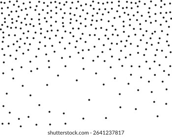 Random polka dots on white background. Elegant black circles. Vector isolated. Black dots. Fashion design. Vector business template. Decoration element. Dotted pattern.