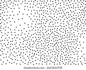 Random polka dots on white background. Elegant black circles. Vector isolated. Black dots. Fashion design. Vector business template. Decoration element. Dotted pattern.