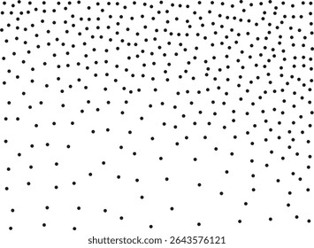 Random polka dots on white background. Elegant black circles. Vector isolated. Black dots. Fashion design. Vector business template. Decoration element. Dotted pattern.