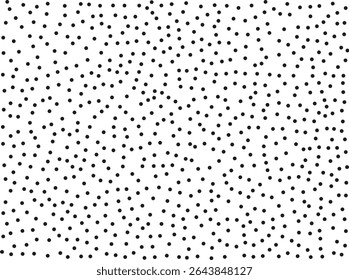 Random polka dots on white background. Elegant black circles. Vector isolated. Black dots. Fashion design. Vector business template. Decoration element. Dotted pattern.
