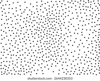 Random polka dots on white background. Elegant black circles. Vector isolated. Black dots. Fashion design. Vector business template. Decoration element. Dotted pattern.