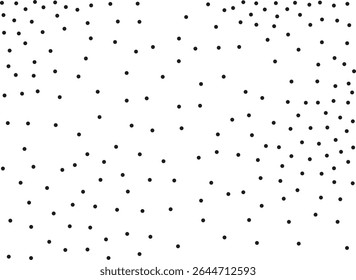 Random polka dots on white background. Elegant black circles. Vector isolated. Black dots. Fashion design. Vector business template. Decoration element. Dotted pattern.