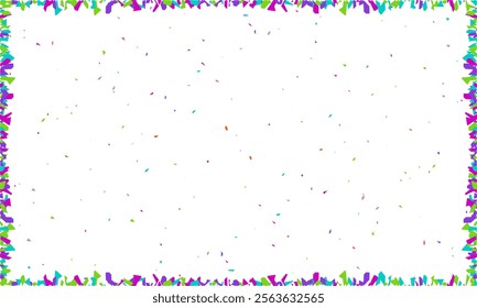 Random poly Shape Symbol on white background, Multi colored Random Shape Spread confetti design. celebration template.