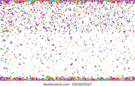 Random poly Shape Symbol on white background, Multi colored Random Shape Spread confetti design. celebration template.