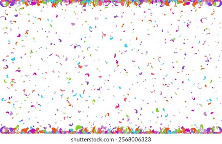 Random poly Shape Symbol on white background, Multi colored Random Shape Spread confetti design. celebration template.