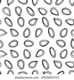 Random pumpkin seed simple seamless pattern good for oil label, healthy food packing