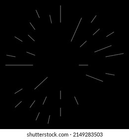 Random radial, circular lines. Abstract geometric circle vector element. Burst, spiral, swirl effect