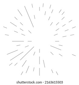 Líneas radiales y circulares al azar. Resumen del elemento vector de círculo geométrico. Efecto de ráfaga, espiral y giro