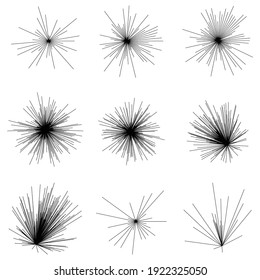 Random radial lines comic effect. Fireworks, sparkle illustrative element