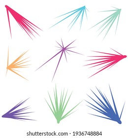 Random radial lines comic effect. Fireworks, sparkle illustrative element