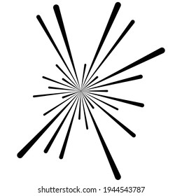 Random radial lines comic effect. Fireworks, sparkle illustrative element