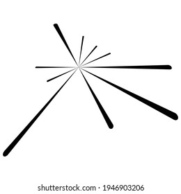 Random radial lines comic effect. Fireworks, sparkle illustrative element