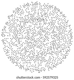 Random radial lines explosion effect. Radiating stripes circular pattern