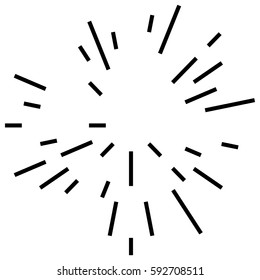 Random Radial Lines Explosion Effect. Radiating Stripes Circular Pattern