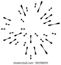 Random radial lines explosion effect. Radiating stripes circular pattern