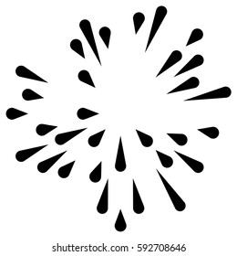 Random radial lines explosion effect. Radiating stripes circular pattern