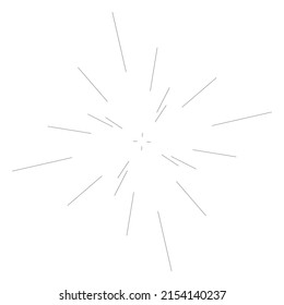 Random radiating lines. Starburst, sunburst stripes. Beams, rays element