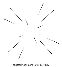 Random radiating lines. Starburst, sunburst stripes. Beams, rays element